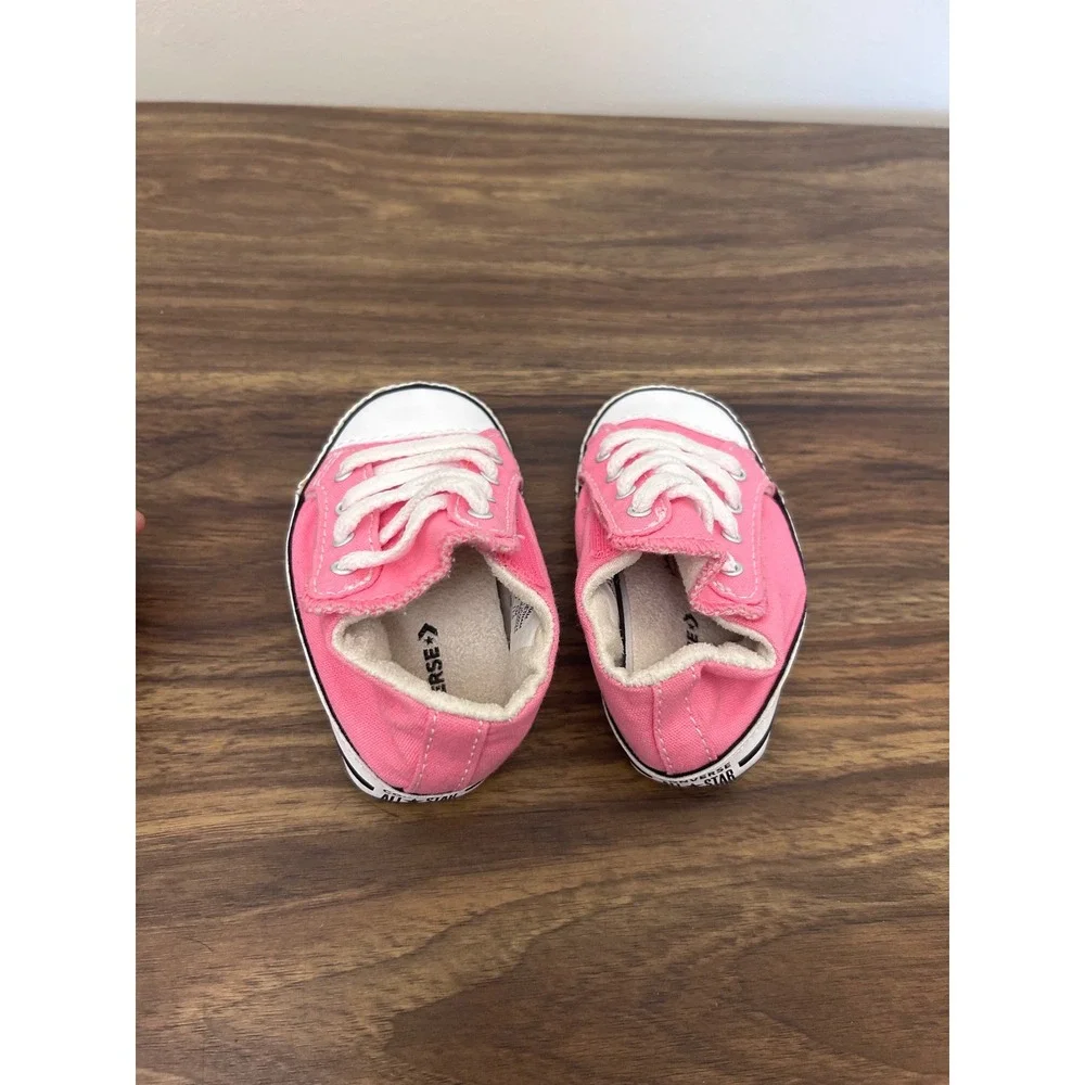 Converse Chuck Taylor All Star Pink Canvas Infant Crib Shoes Soft Sole Size‎ 1